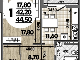 Продается 1-комнатная квартира ЖК Горгиппия, литера 2, 44.5  м², 8508400 рублей