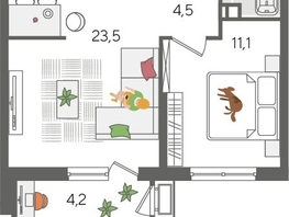 Продается 1-комнатная квартира ЖК Рекорд 2, литера 5, 48.9  м², 9564840 рублей