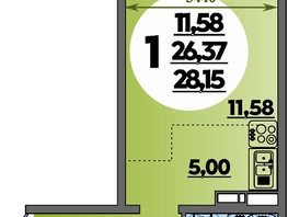Продается Студия ЖК Восточный, литера 42, 28.15  м&sup2;, 4303000 рублей