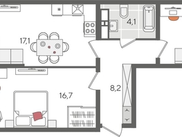 Продается 2-комнатная квартира ЖК Рекорд 2, литера 5, 68.7  м&sup2;, 14165940 рублей