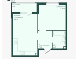 Продается 1-комнатная квартира ЖК Ботаника, литер 1.2, 44.3  м&sup2;, 6804480 рублей