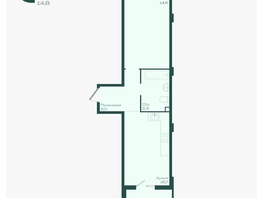 Продается 1-комнатная квартира ЖК Ботаника, литер 1.2, 43.8  м&sup2;, 6683880 рублей