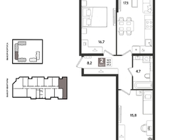 Продается 2-комнатная квартира ЖК Рекорд 2, литера 5, 69.3  м&sup2;, 14095620 рублей