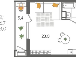 Продается Студия ЖК Рекорд 2, литера 5, 32.1  м&sup2;, 7854870 рублей