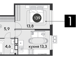 Продается 1-комнатная квартира ЖК Парк Победы 2, литера 6, 37.6  м&sup2;, 7279360 рублей