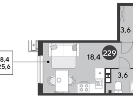 Продается Студия ЖК Парк Победы 2, литера 6, 25.6  м&sup2;, 5350400 рублей