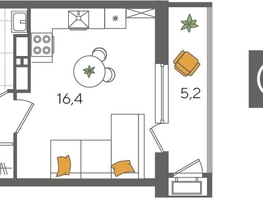Продается Студия ЖК Рекорд 2, литера 1, 29.7  м&sup2;, 8229870 рублей