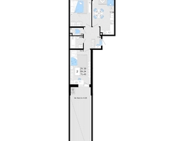 Продается 2-комнатная квартира ЖК Фонтаны, литер 19, 70.49  м&sup2;, 11630850 рублей