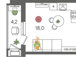 Продается Студия ЖК Рекорд 2, литера 6, 29  м&sup2;, 7711100 рублей