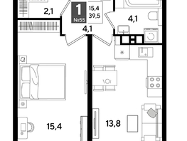 Продается 1-комнатная квартира ЖК DOGMA PARK (Догма парк), лит 13, 39.5  м&sup2;, 7785450 рублей