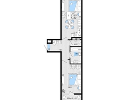 Продается 1-комнатная квартира ЖК Резиденция морей, корпус В, 54.62  м&sup2;, 14010030 рублей