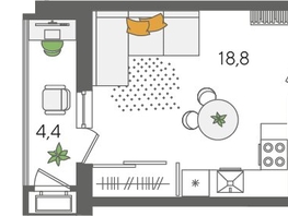 Продается Студия ЖК Рекорд 2, литера 4, 30.2  м&sup2;, 8075480 рублей