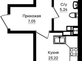 Продается 1-комнатная квартира ЖК Резиденция морей, корпус Е1, 54.73  м&sup2;, 12587900 рублей