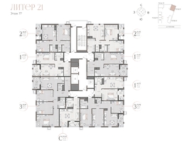 Продается 3-комнатная квартира ЖК Моренуар, литер 21, 91.97  м&sup2;, 17970938 рублей