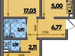 Продается 3-комнатная квартира ЖК Молодежный 2, литера 14, 64.13  м&sup2;, 7650708 рублей