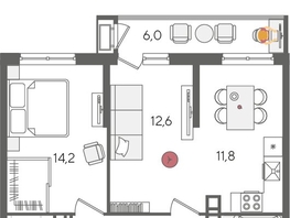 Продается 2-комнатная квартира ЖК Рекорд 2, литера 5, 58.9  м&sup2;, 12156960 рублей