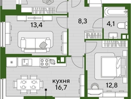 Продается 3-комнатная квартира ЖК ДОГМА ПАРК, литера 18, 70  м&sup2;, 10717000 рублей