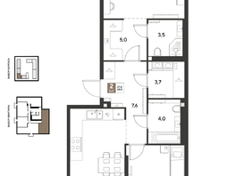 Продается 2-комнатная квартира ЖК ГРЕЙД, литер 14, 68.8  м&sup2;, 10092960 рублей