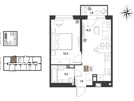 Продается 1-комнатная квартира ЖК ГРЕЙД, литер 14, 35.8  м&sup2;, 6422520 рублей