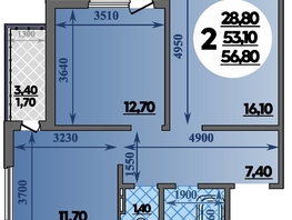 Продается 2-комнатная квартира ЖК Парк у дома, литера 7.1, 56.8  м&sup2;, 9871840 рублей