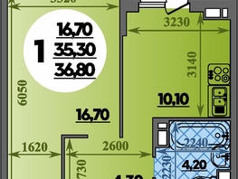 Продается 1-комнатная квартира ЖК Парк у дома, литера 7.3, 36.8  м&sup2;, 7459999 рублей