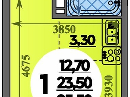 Продается Студия ЖК Парк у дома, литера 7.3, 25.5  м&sup2;, 5640000 рублей