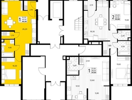 Продается 1-комнатная квартира ЖК Кипарис, литер 6, 44.4  м&sup2;, 15318000 рублей