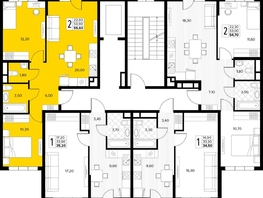 Продается 2-комнатная квартира ЖК Кипарис, литер 6, 55.6  м&sup2;, 16958000 рублей