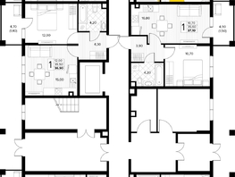 Продается 2-комнатная квартира ЖК Кипарис, литер 8, 54.6  м&sup2;, 16653000 рублей