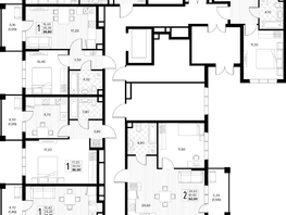 Продается 1-комнатная квартира ЖК Кипарис, литер 8, 41.1  м&sup2;, 14179500 рублей