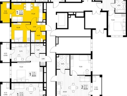 Продается 1-комнатная квартира ЖК Кипарис, литер 8, 36.8  м&sup2;, 12696000 рублей