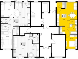 Продается 1-комнатная квартира ЖК Кипарис, литер 7, 47.8  м&sup2;, 16491000 рублей
