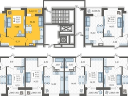 Продается 2-комнатная квартира ЖК Смородина, литера 14, 52.97  м&sup2;, 6992040 рублей
