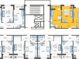 Продается 2-комнатная квартира ЖК Смородина, литера 14, 52.97  м&sup2;, 6890400 рублей