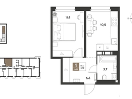 Продается 1-комнатная квартира ЖК ГРЕЙД, литер 13, 32.2  м&sup2;, 5905481 рублей