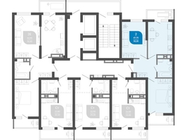 Продается 2-комнатная квартира ЖК Облака-2, блок секция 4-8, 50.4  м&sup2;, 9517586 рублей