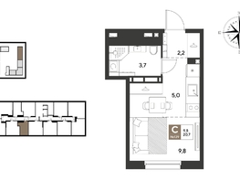 Продается Студия ЖК ГРЕЙД, литер 13, 20.7  м&sup2;, 4676130 рублей