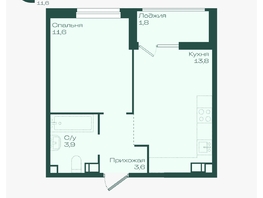 Продается 1-комнатная квартира ЖК Ботаника, литер 1.1, 34.7  м&sup2;, 5850420 рублей