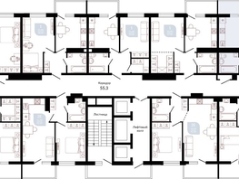 Продается 2-комнатная квартира ЖК Отражение, 2 очередь литера 3, 58.7  м&sup2;, 7298458 рублей