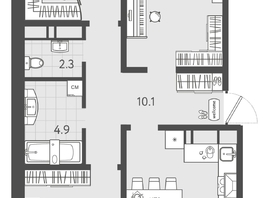 Продается 3-комнатная квартира ЖК Все Свои ВИП, литера 3, 88  м&sup2;, 19272000 рублей