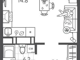 Продается Студия ЖК Все Свои ВИП, литера 3, 26.75  м&sup2;, 7088750 рублей