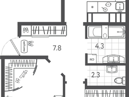 Продается 2-комнатная квартира ЖК Все Свои ВИП, литера 6, 63.4  м&sup2;, 14201600 рублей