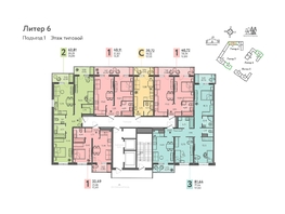 Продается 2-комнатная квартира ЖК Теплые края, литер 6, 63.2  м&sup2;, 7141600 рублей