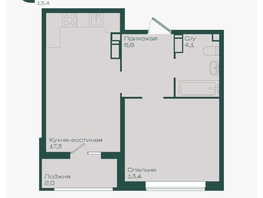 Продается 1-комнатная квартира ЖК Ботаника, литер 1.2, 42.3  м&sup2;, 6539580 рублей