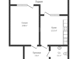 Продается 1-комнатная квартира Старокубанская ул, 47.1  м&sup2;, 8600000 рублей