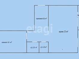 Продается 2-комнатная квартира ЖК Облака, литера 3, 50.8  м&sup2;, 5399000 рублей
