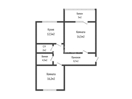 Продается 2-комнатная квартира Карякина ул, 65  м&sup2;, 6500000 рублей