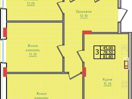 Продается 3-комнатная квартира ЖК Суворов, дом 5, 81.8  м², 7893700 рублей