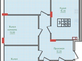 Продается 3-комнатная квартира ЖК Суворов, дом 5, 79.9  м², 7870150 рублей