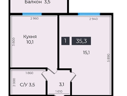 Продается 1-комнатная квартира ЖК Атмосфера, б/с 5,6,7, 35.3  м², 3388800 рублей
